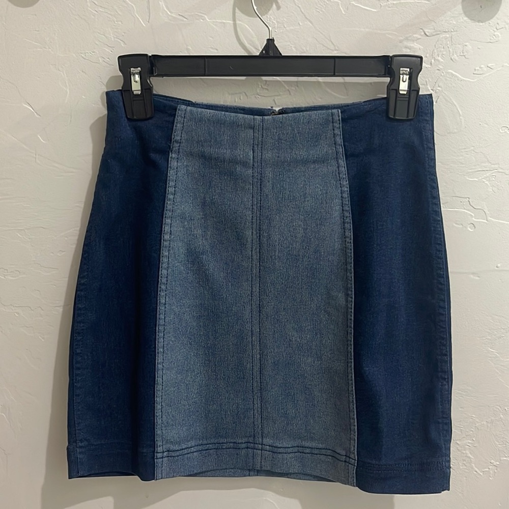 Free People modern femme color block mini skirt